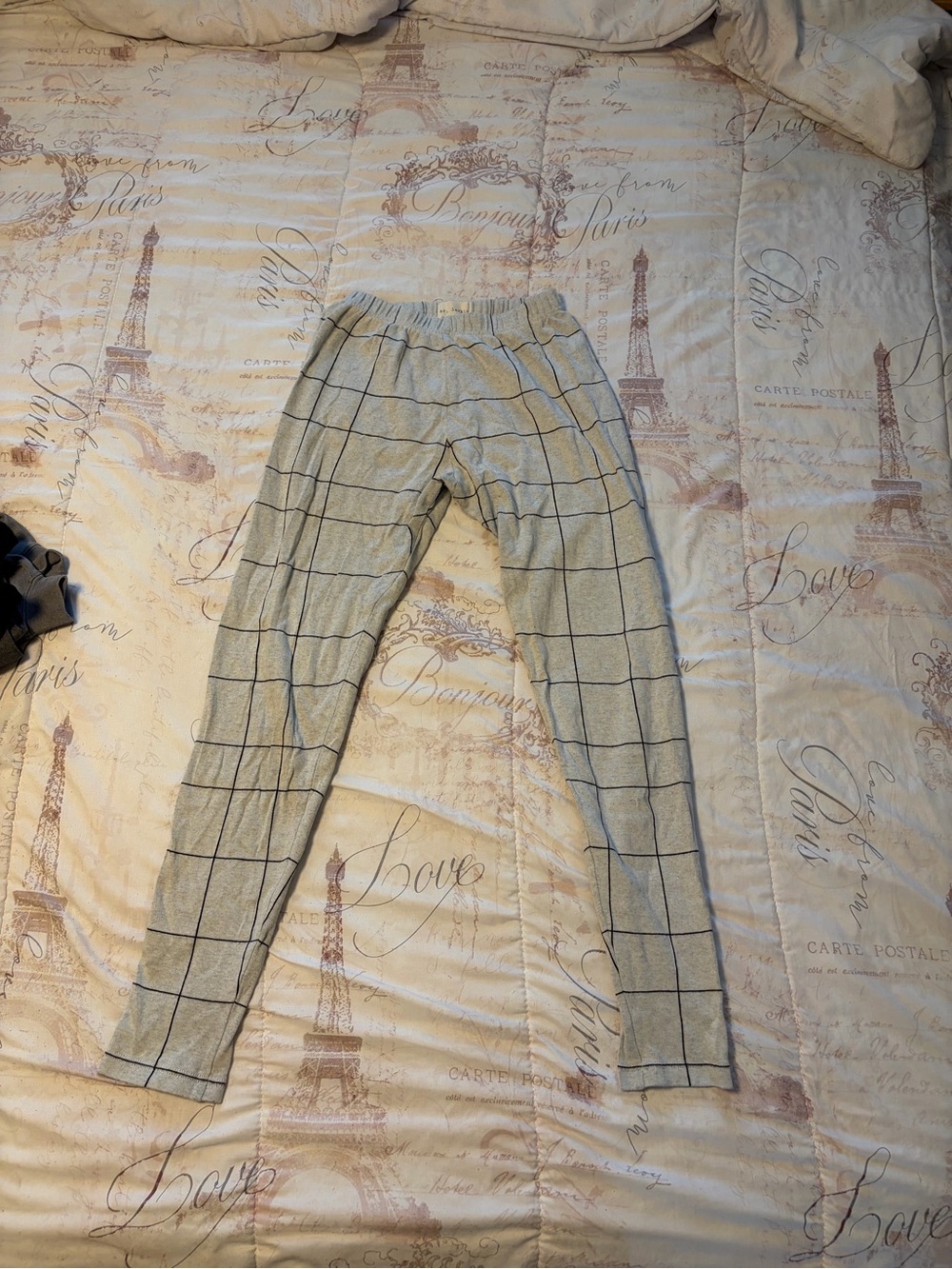 Mr. Larkin Women’s Gray Windowpane grid leggings Pants Small vintage deadstock